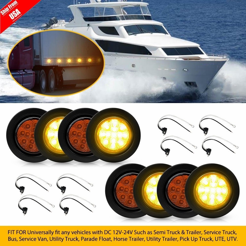 (8) AMBER 13 LED Light Trailer 2-1/2\