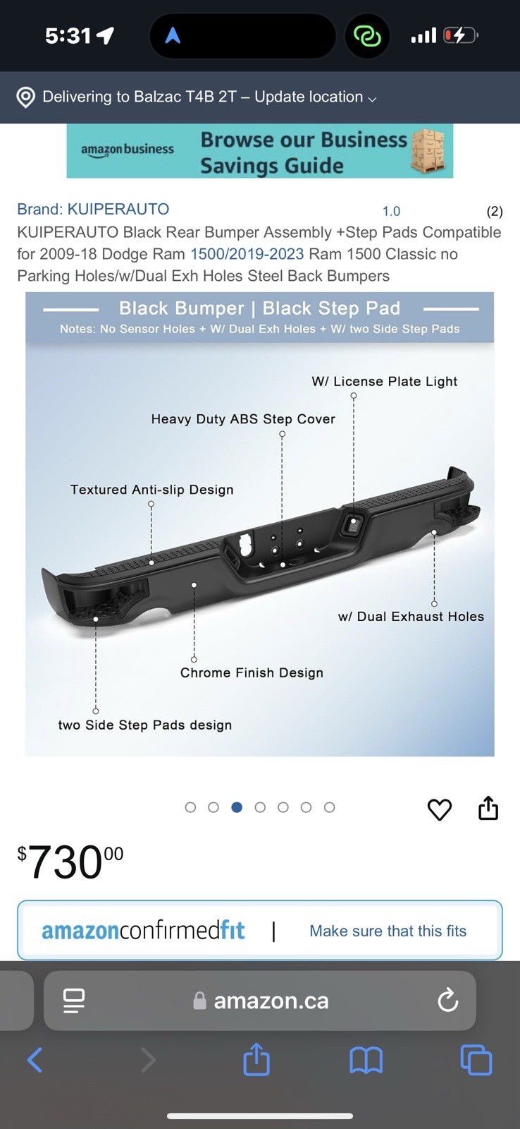 Rear Bumper Assembly Compatible for 2009-18 Dodge Ram 1500/2019-2023 Ram 1500 