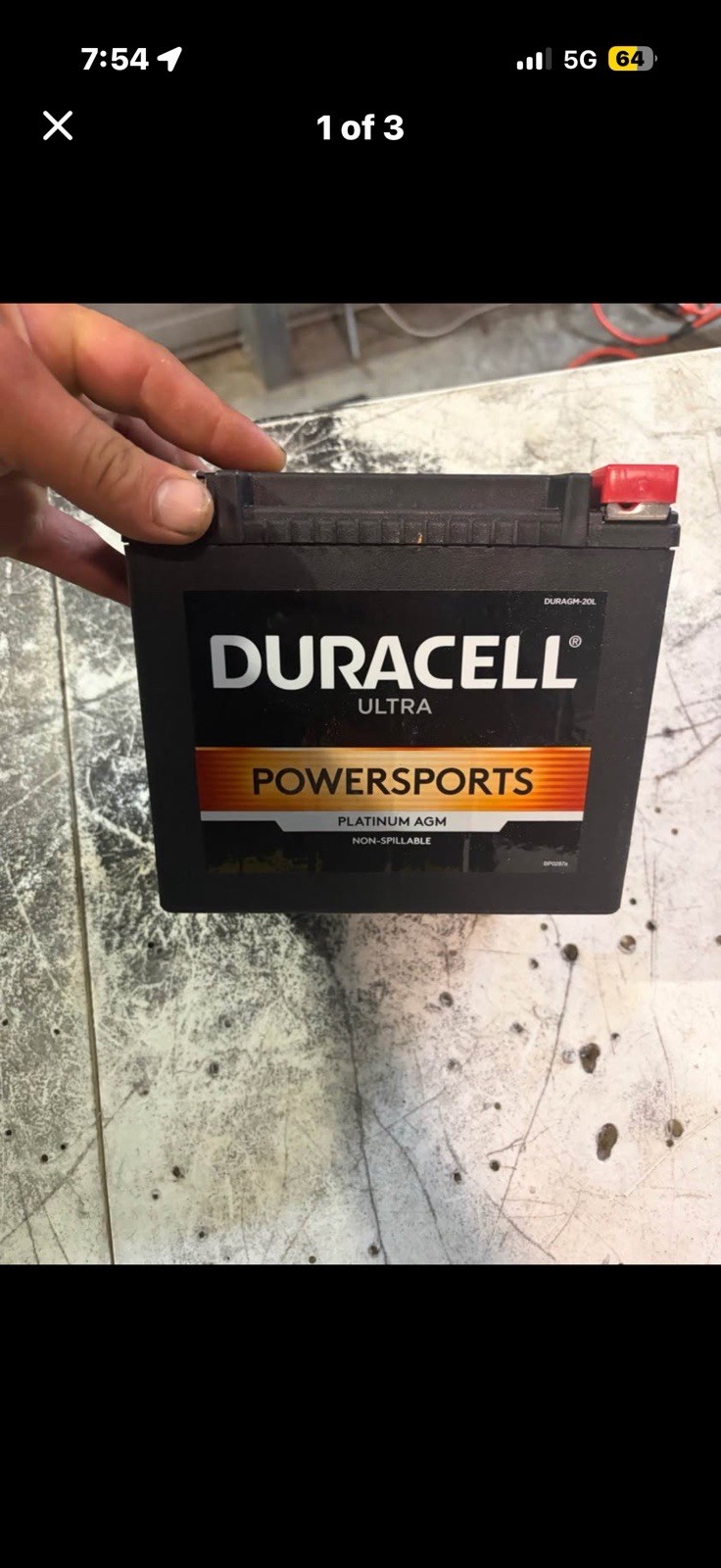 Duracell Ultra 12V Platinum AGM Powersport Battery DURAGM-15 220CCA Duracell Ultra 12V Platinum AGM Powersport Battery DURAGM-15 220CCA