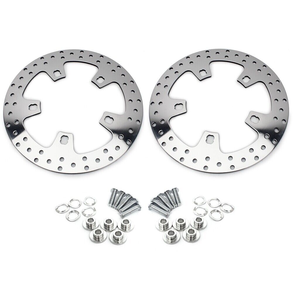 For Harley Polished Front Brake 11.8 Enforcer Rotors Bolts 09-23 Touring Prodigy