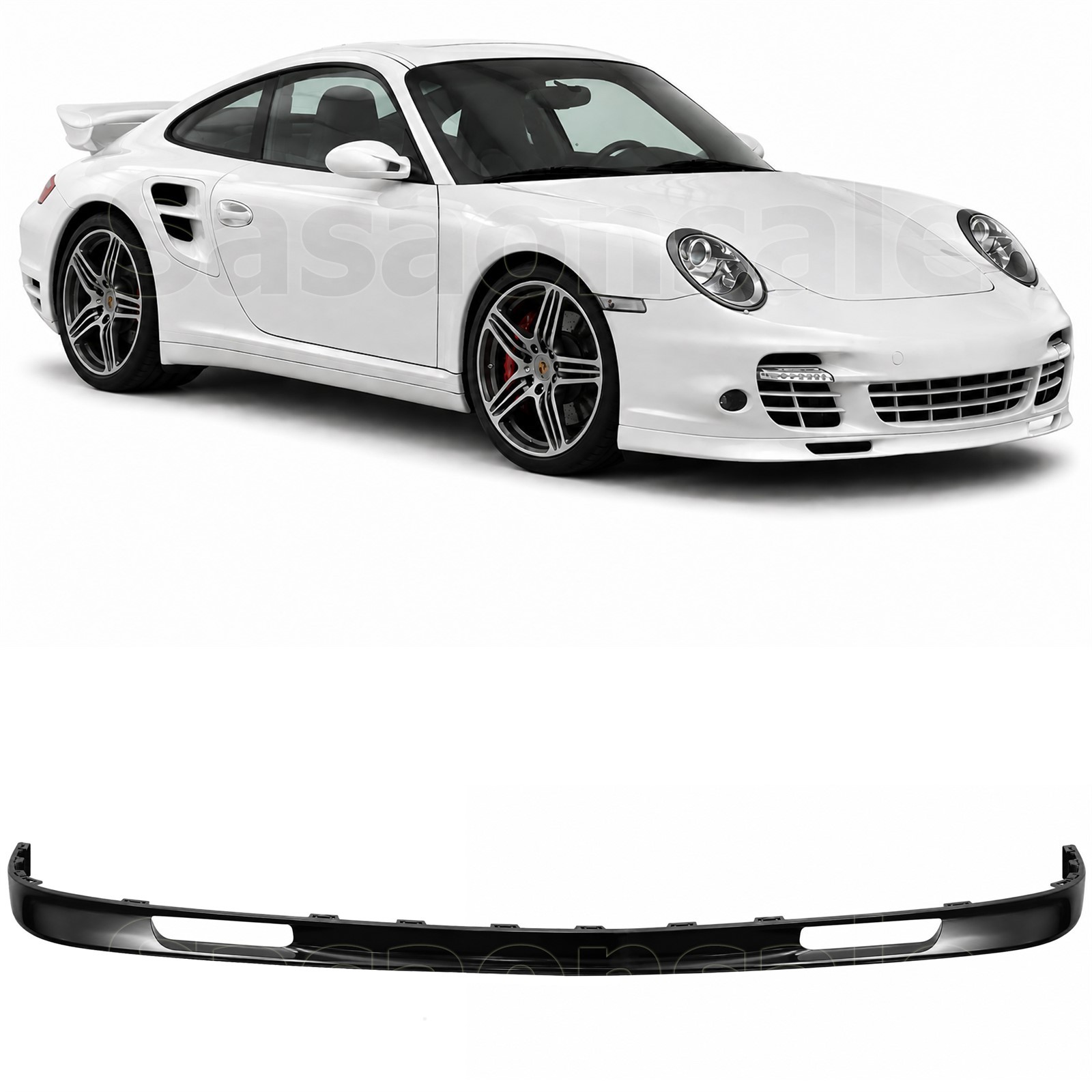 Fits 07-13 Porsche Carrera 911 997 Turbo S Front Bumper Lip, OE Style PU Black