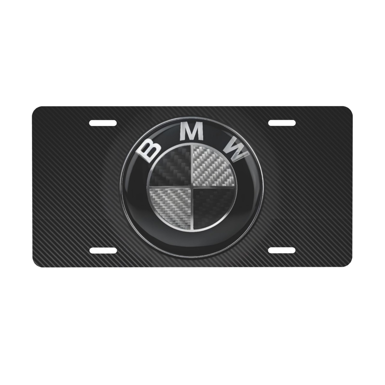 BMW 12 x 6 in License Plate Stamped Metal Tag for Car, Truck Black