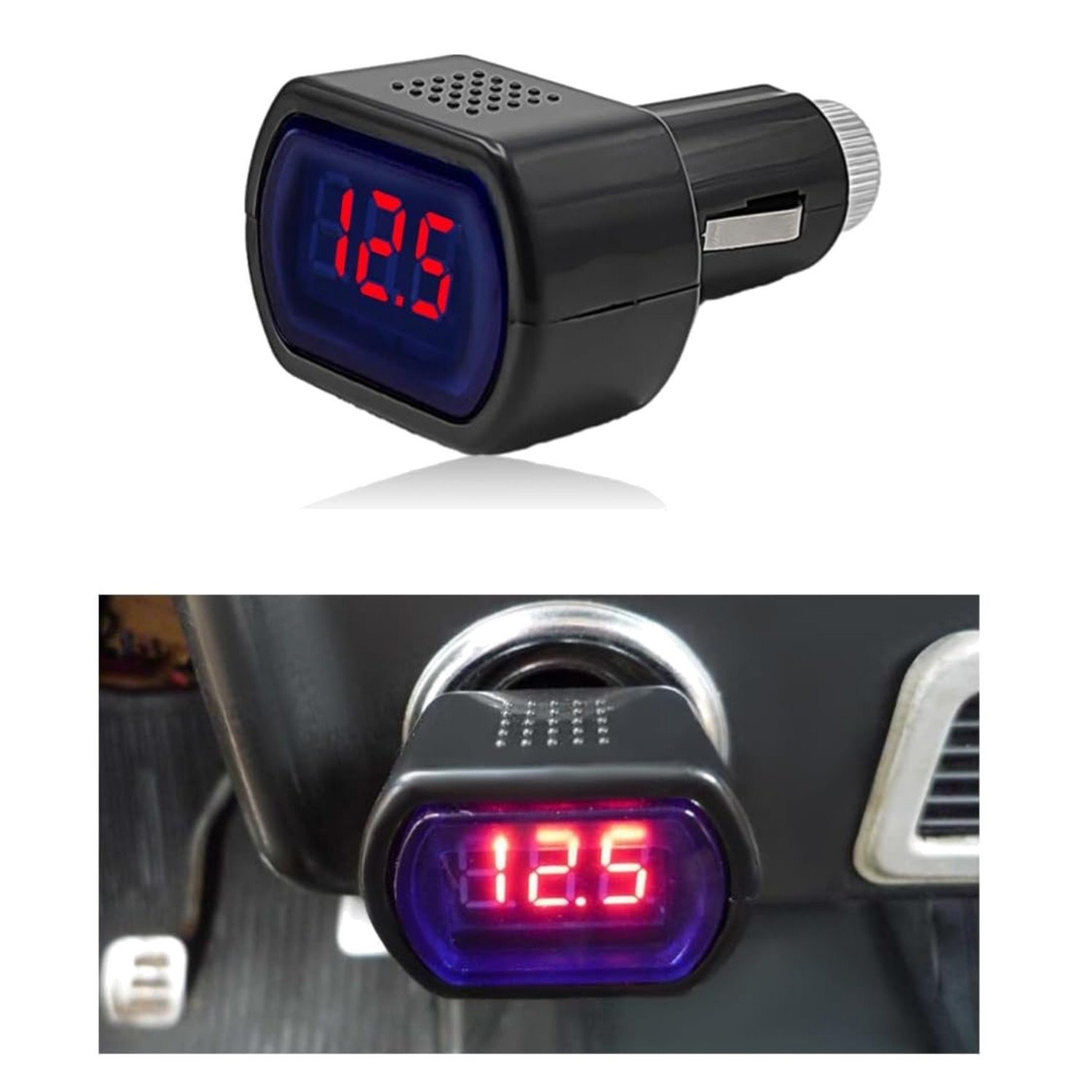 Battery Voltage Monitor - 12V/24V LED Digital Meter for Safe Vehicle Performance