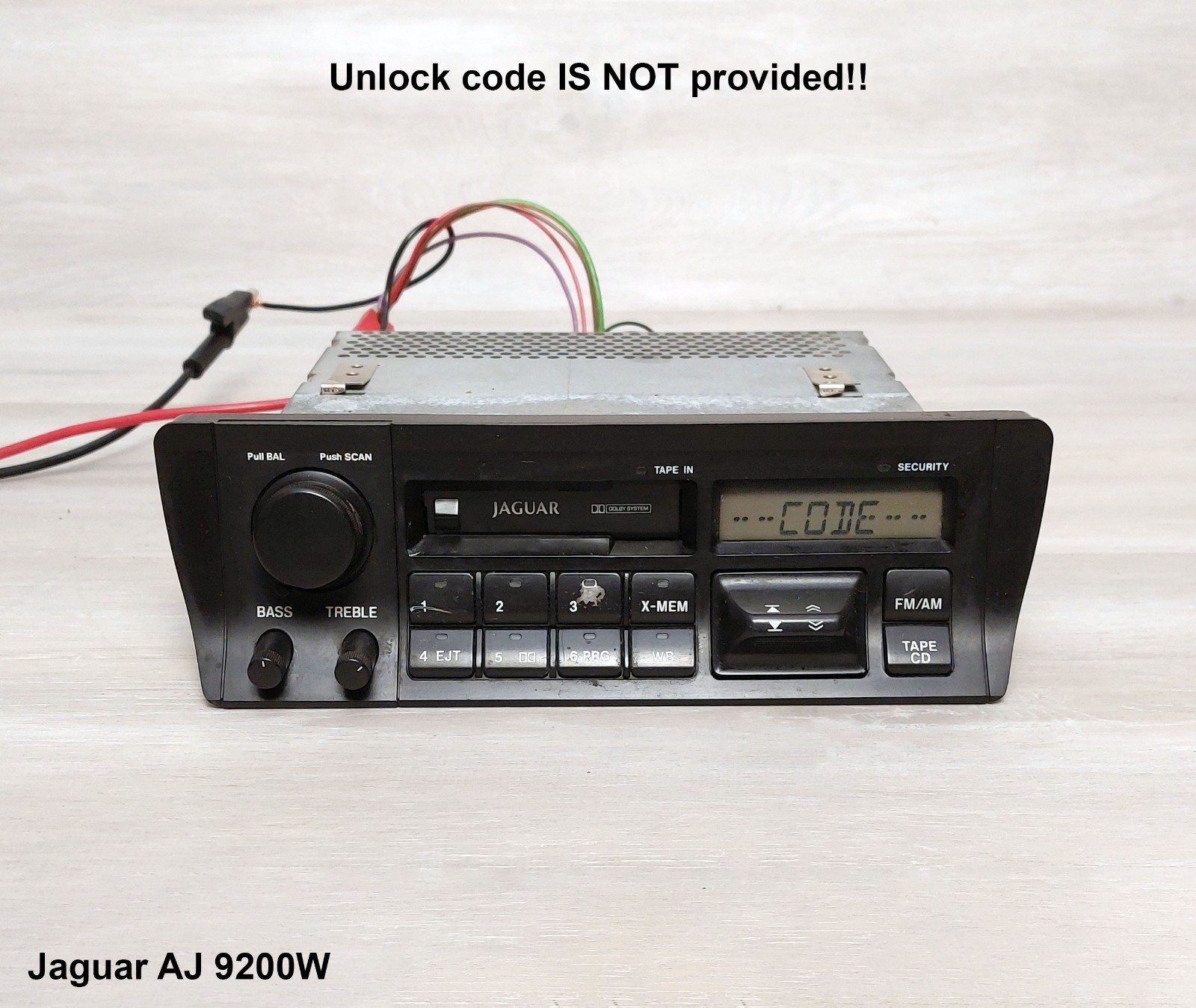 1988-1994 JAGUAR XJ12 XJ6 XJ40 CASSETTE PLAYER RADIO STEREO AM FM OEM NO CODE