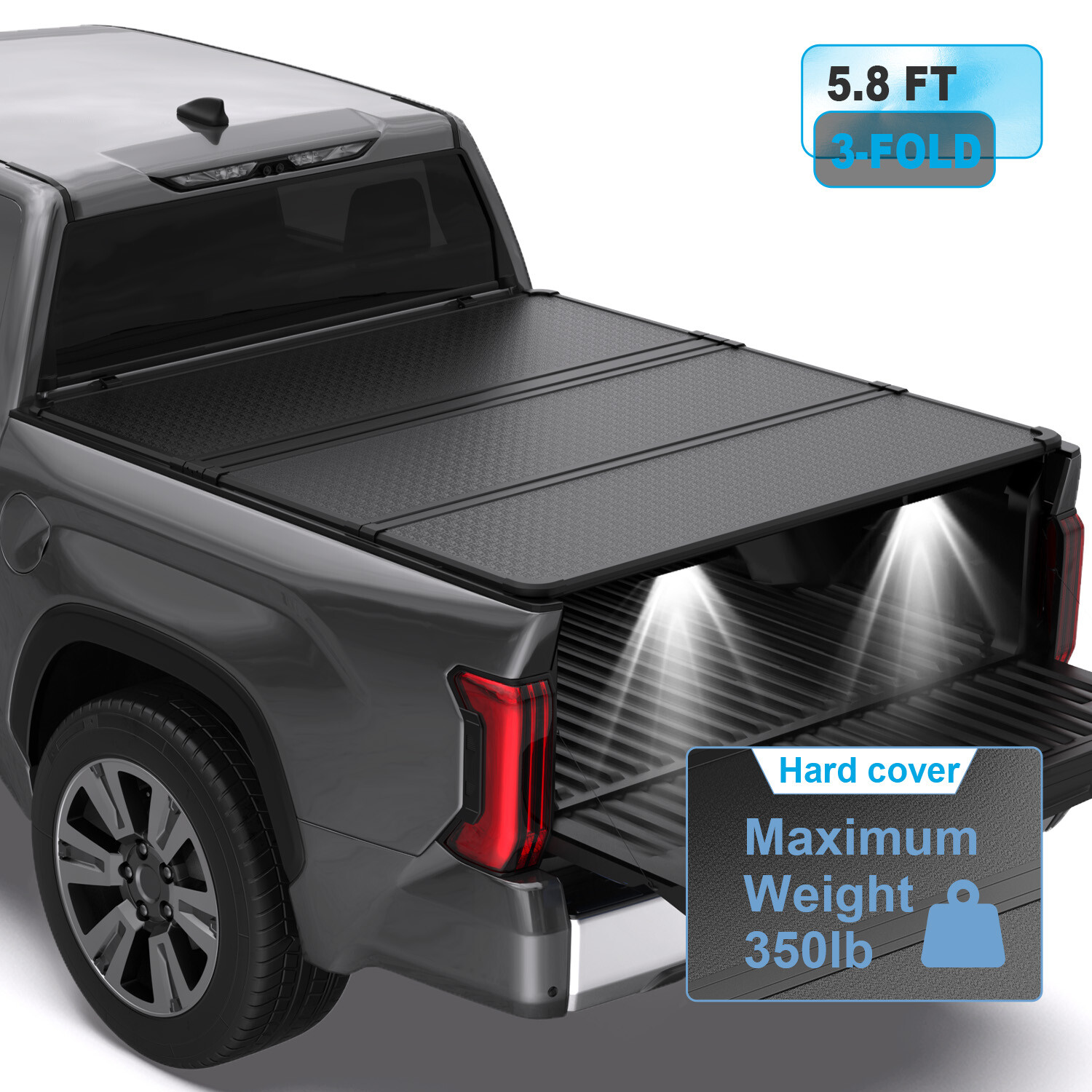 5.8FT Hard Tonneau Cover Bed 3Fold For 2014-2018 Chevy Silverado GMC Sierra 1500