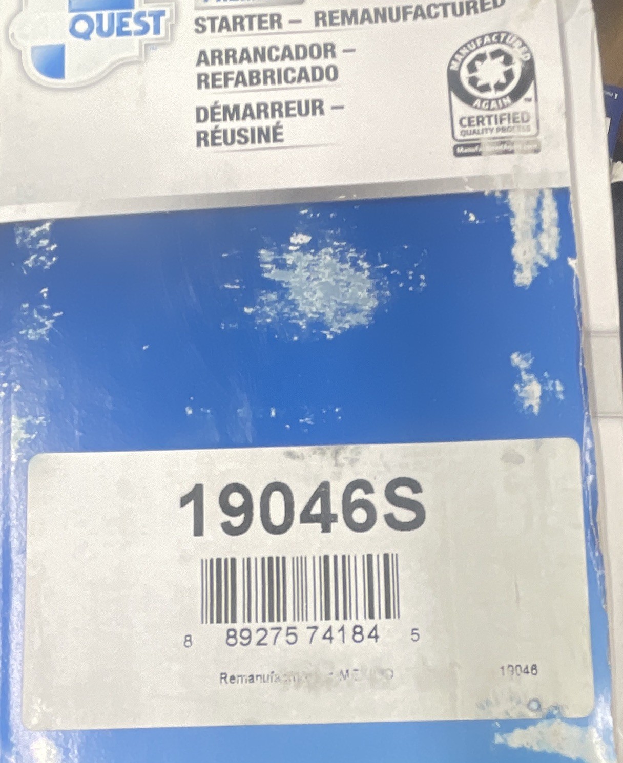 Carquest Premium Remanufactured Starter Motor Assembly #19046s