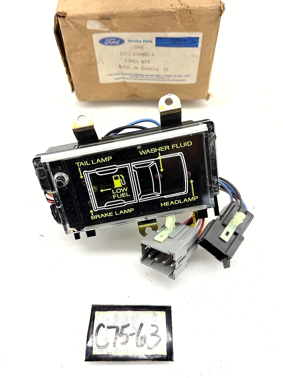 NOS 1983 - 1986 FORD TRUCK WARNING LIGHT INDICATOR PANEL E3TZ-10B987-A C75-63