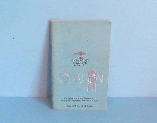 80 1980 Chevrolet Citation owners manual 80 1980 Chevrolet Citation owners manual