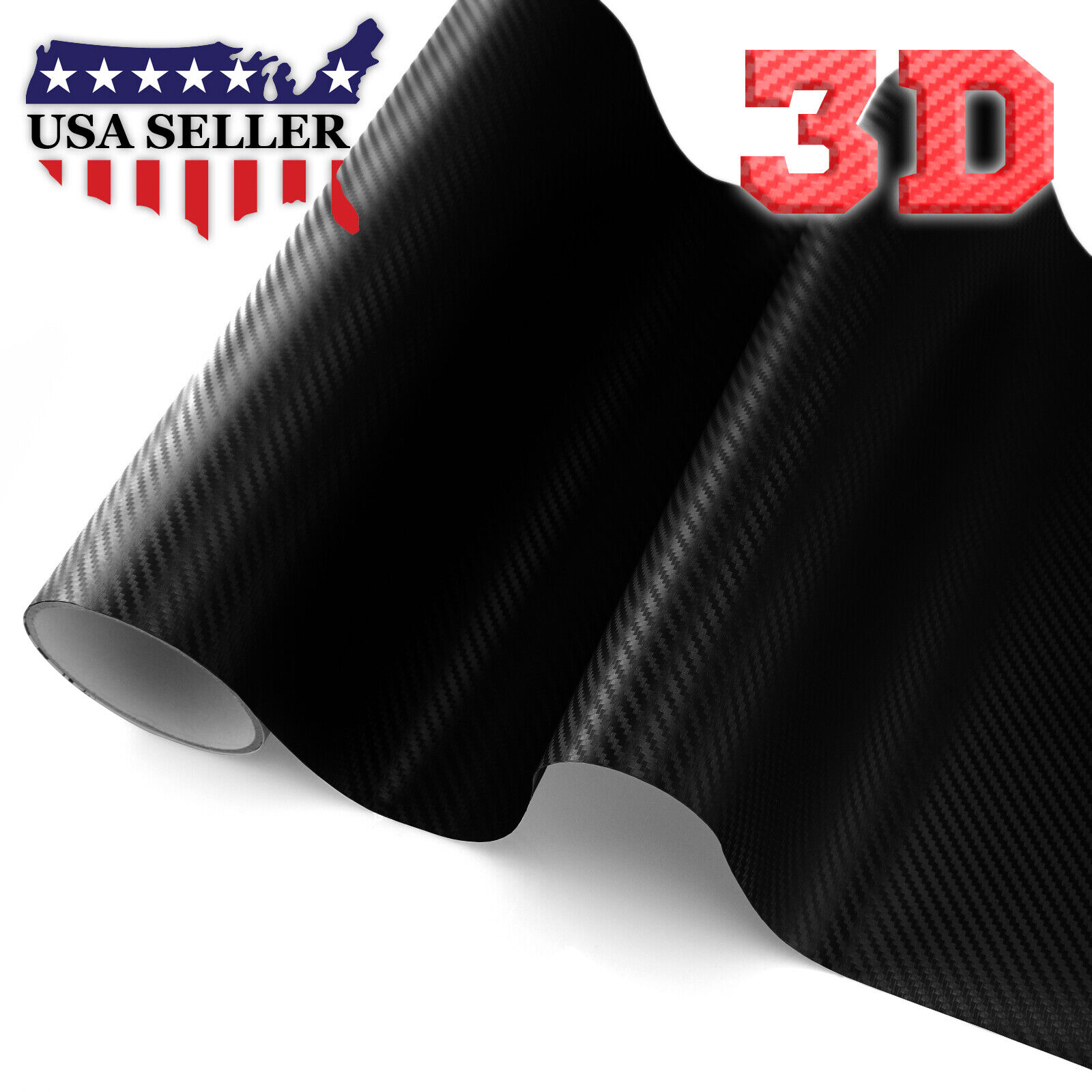 3D 4D 5D 7D Premium Matte Gloss Semi Black Carbon Fiber Vinyl Wrap Sticker