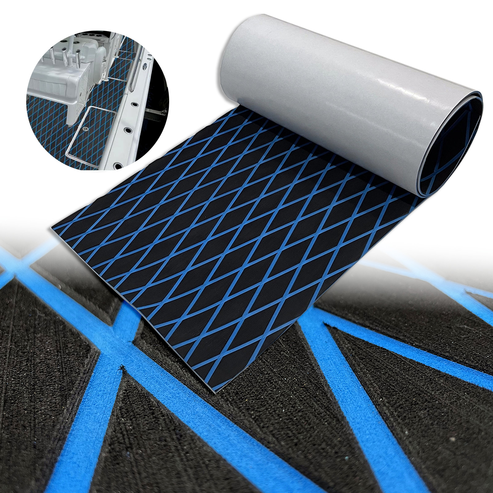 EVA Fishing Boat Mat RV Steps Flooring Foam Self-adhesive Marine Decking Diamond