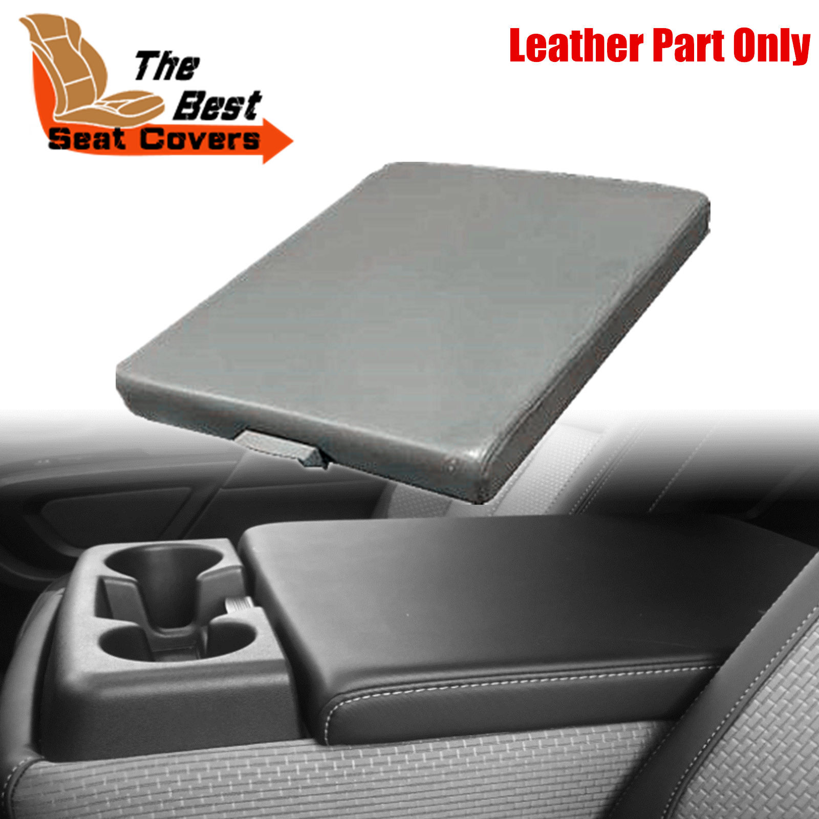 For 2004-2013 2014 Nissan Titan Gray Leather Center Console Lid Armrest Cover