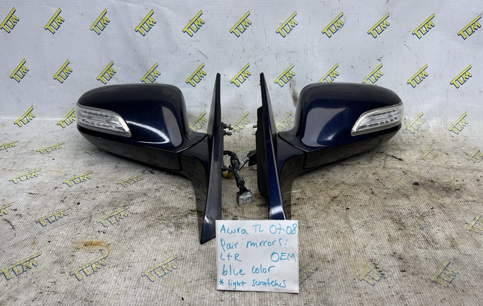 07 08 Acura TL TYPE S Door Rearview Mirror Set *blue* Driver Passenger Base OEM