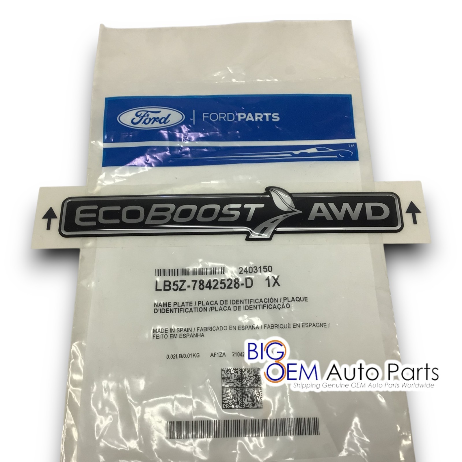 new OEM 2020 - 2027 Ford Explorer EcoBoost AWD rear Tailgate Nameplate Emblem