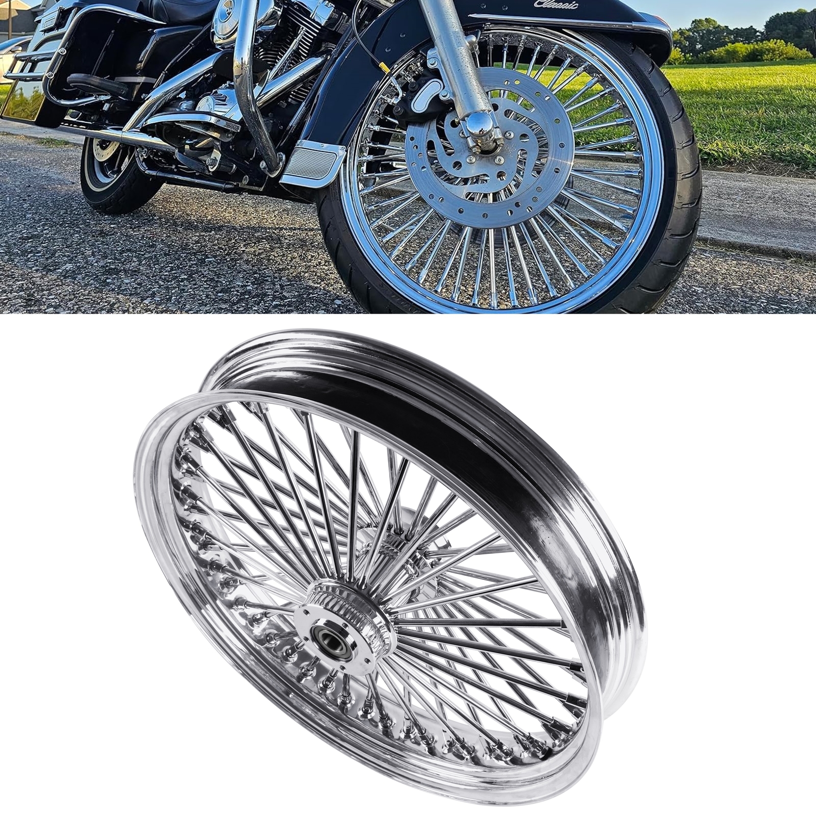 21X3.5''Stainless Steel Spokes Front Dual 21