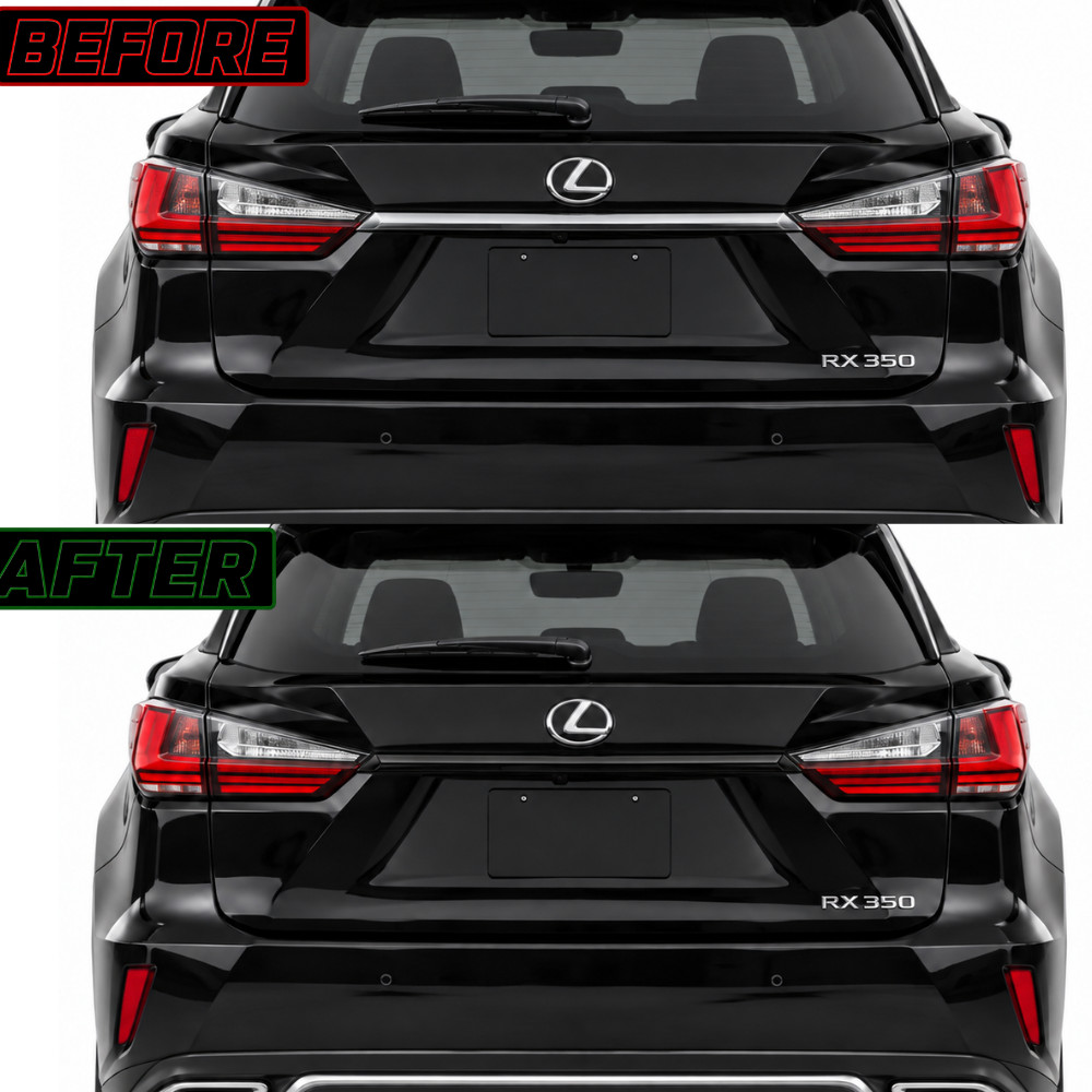 CHROME DELETE BLACKOUT VYNIL OVERLAY FOR 2016-2022 LEXUS RX TRUNK TAILGATE TRIM