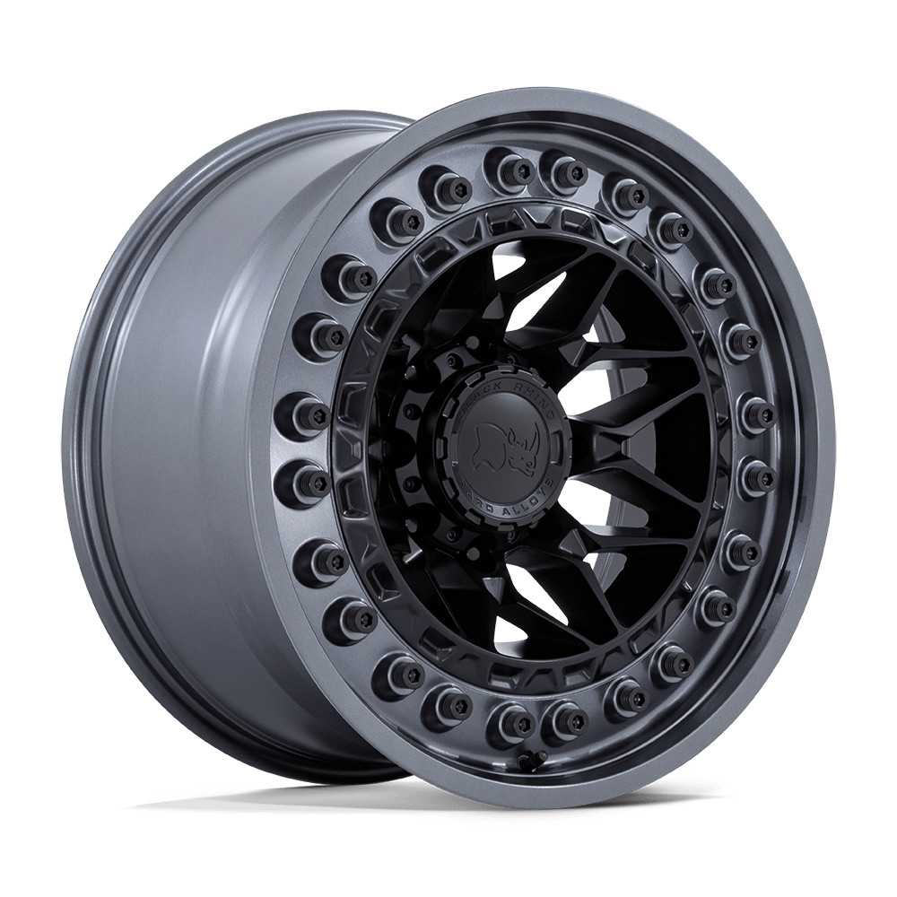 17x9 Black Rhino Alpha Matte Black With Gunmetal Lip Wheel 5x5 (-12mm)