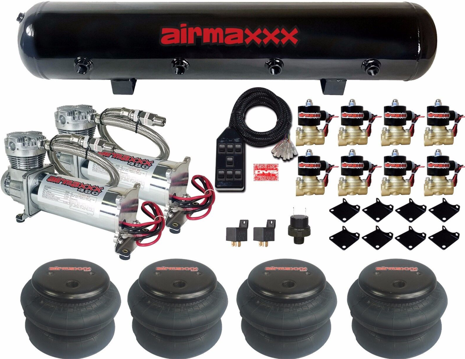 airmaxxx 480 Chrome Compressors 2600 Bags 1/2