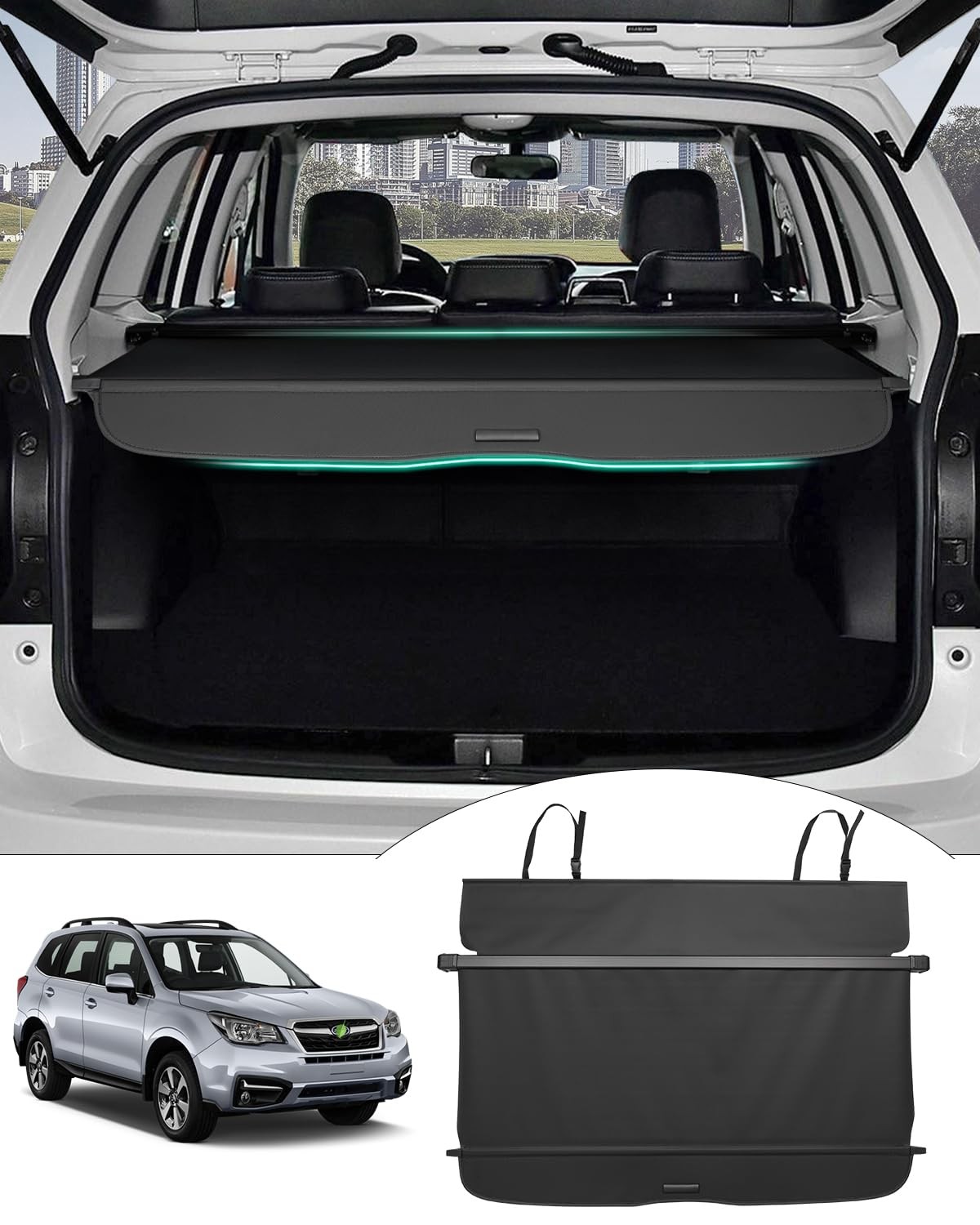 Powerty Cargo Cover 2014-2018 Subaru Forester Manual Tailgate Retractable