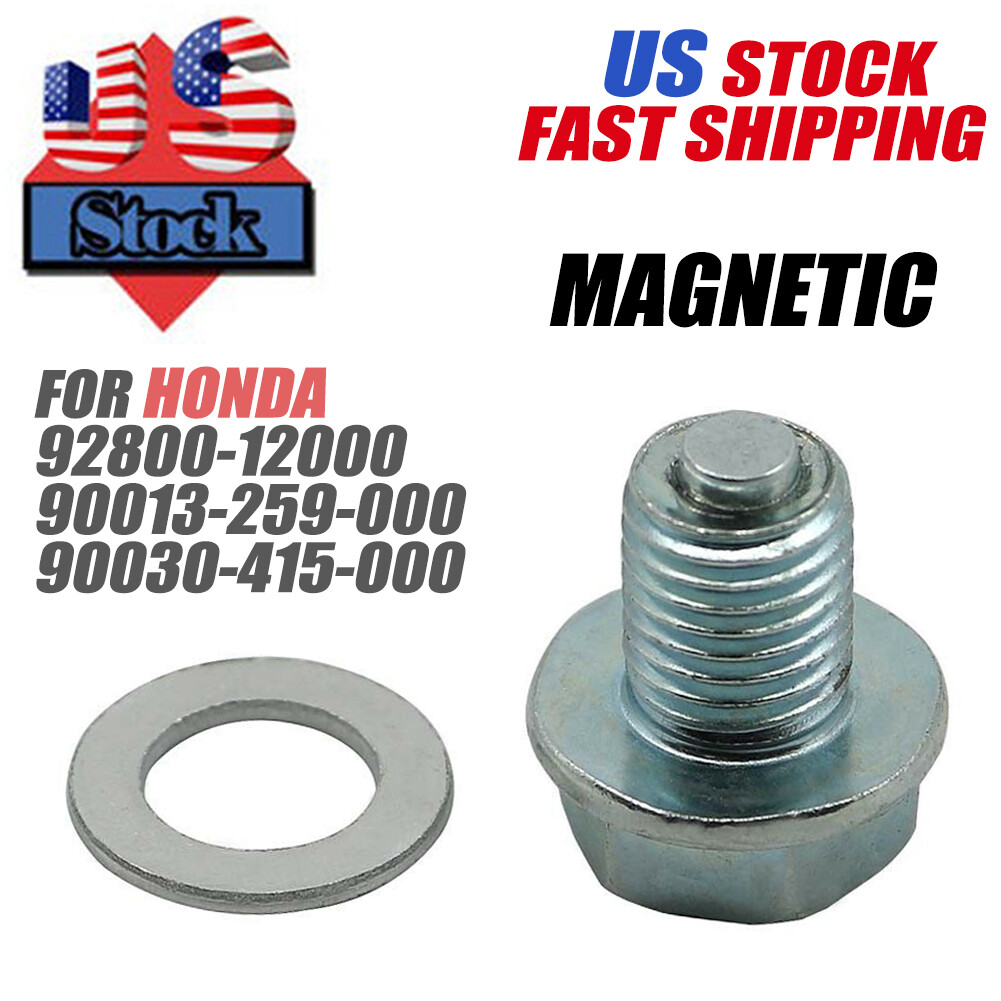 For Honda Engine Crankcase Magnetic Oil Drain Plug Bolt M12 Replaces 92800-12000