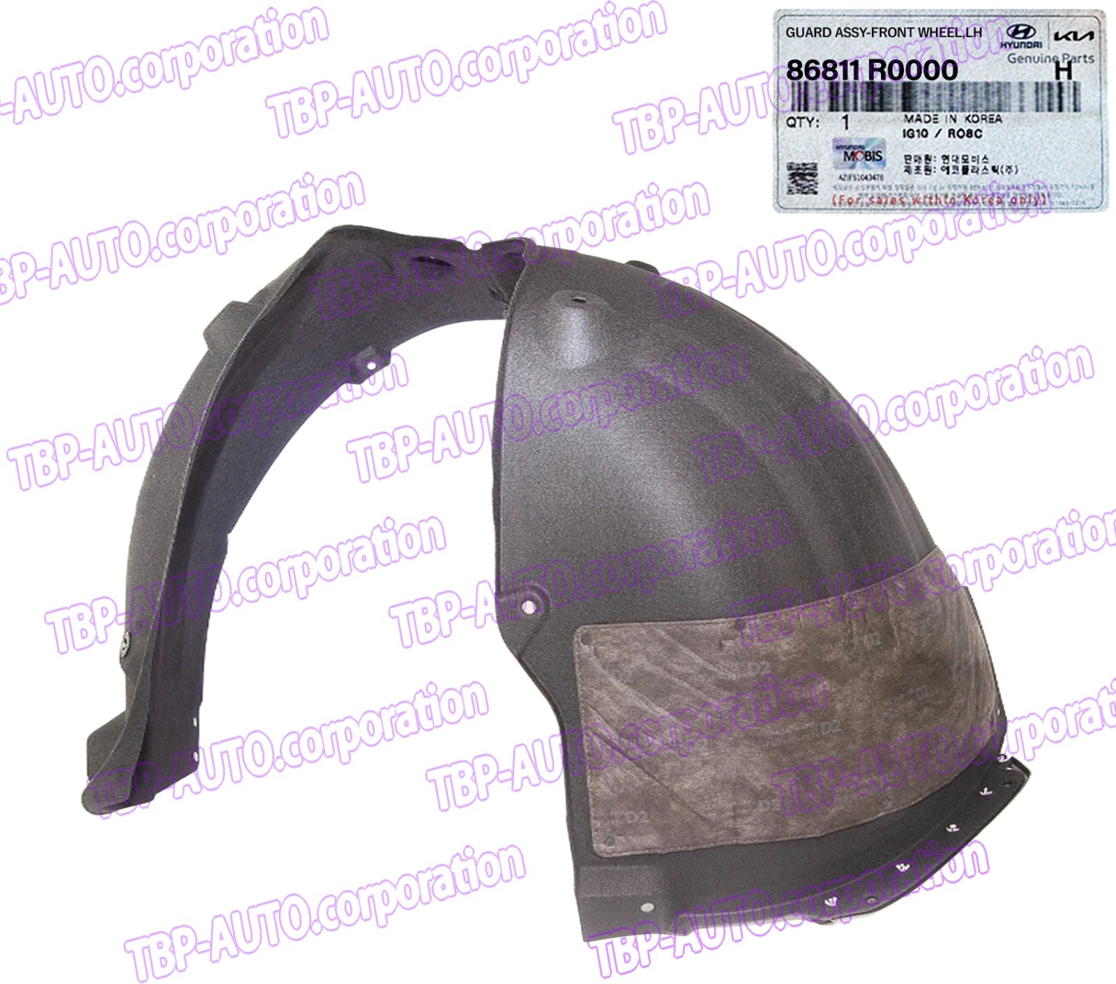 GENUINE ⚙ Fender Liner Front LEFT Driver Side 2022-2024 Kia Carnival 86811R0000