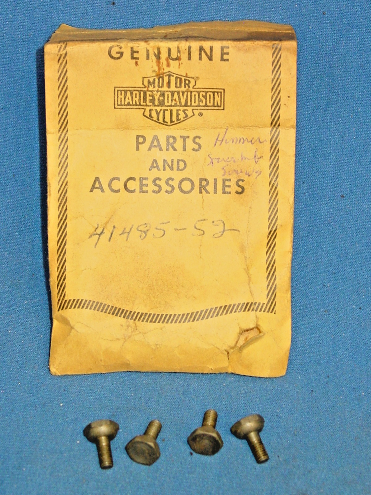 HARLEY HUMMER OEM NOS SPROCKET / CHOKE LEVER BRACKET BOLTS 41485-52