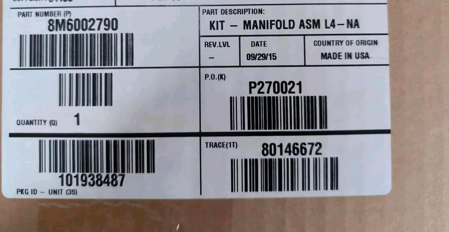 NEW, MERCURY INTAKE MANIFOLD IAFM 8M6002790, Superseded By 892952T06,892952T04