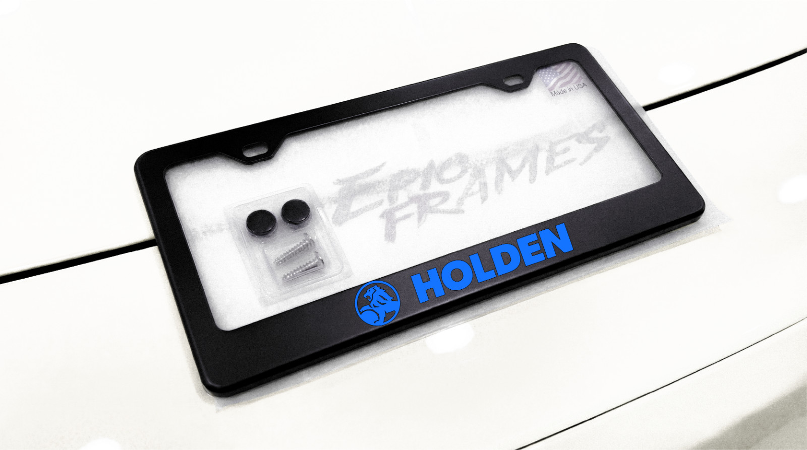 Blue Holden MATTE Metal License Plate Frame Chevy SS & Pontiac Blue Holden MATTE Metal License Plate Frame Chevy SS & Pontiac
