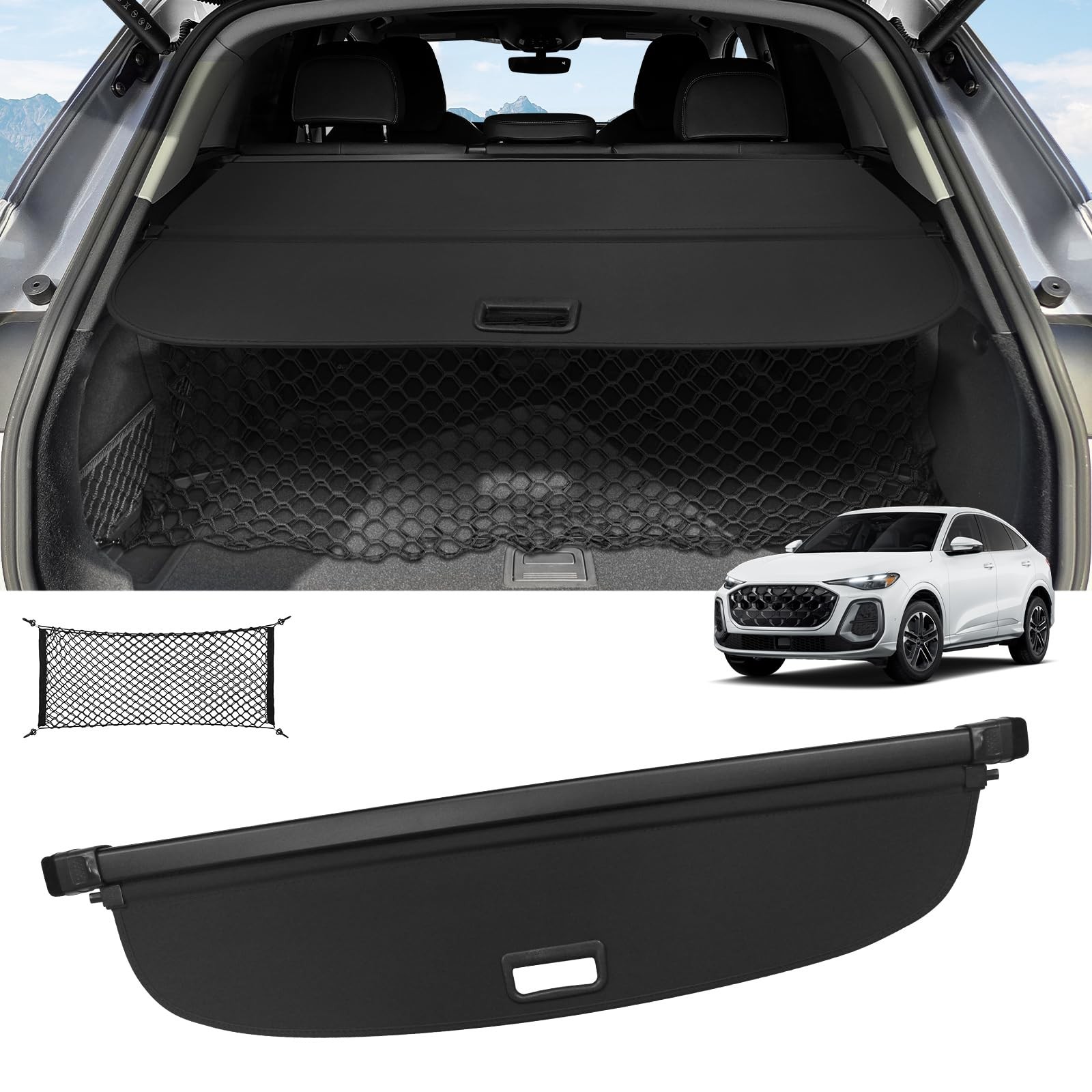 Sze Retractable Cargo Cover SQ5 2025 2026 Audi Q5 SQ5 Black 47 in