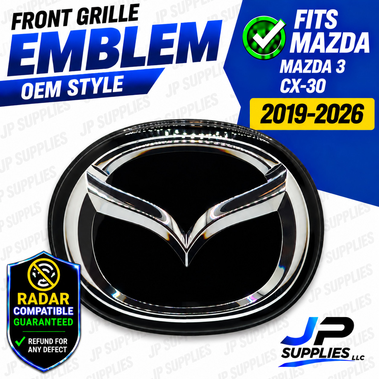 Front Grille Emblem Fits Mazda 3 CX-30 2019-2026 BCKB-51-730A BERC-51-730
