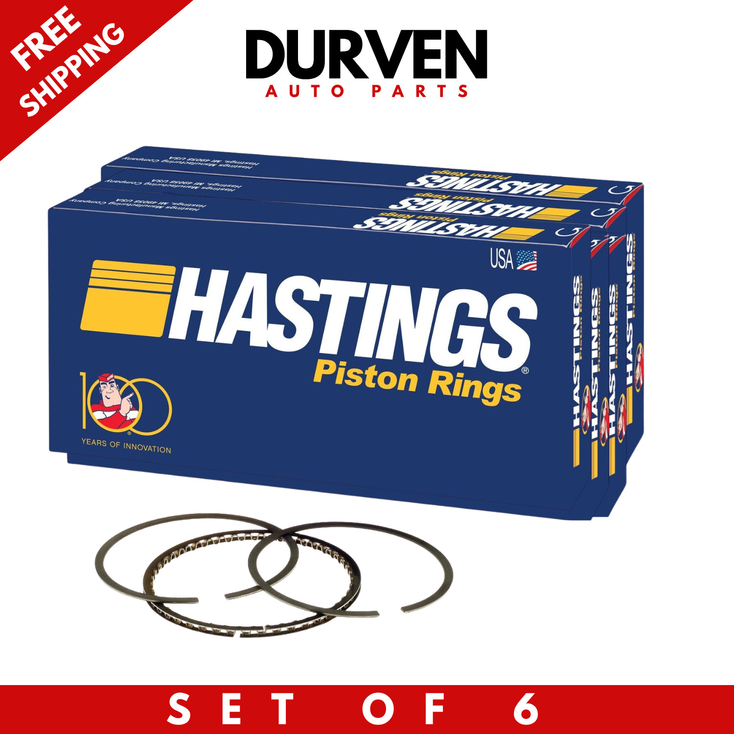 Hastings Piston Ring Set Of 6 for Jeep Grand Cherokee Ram 1500 3.0L EcoDiesel