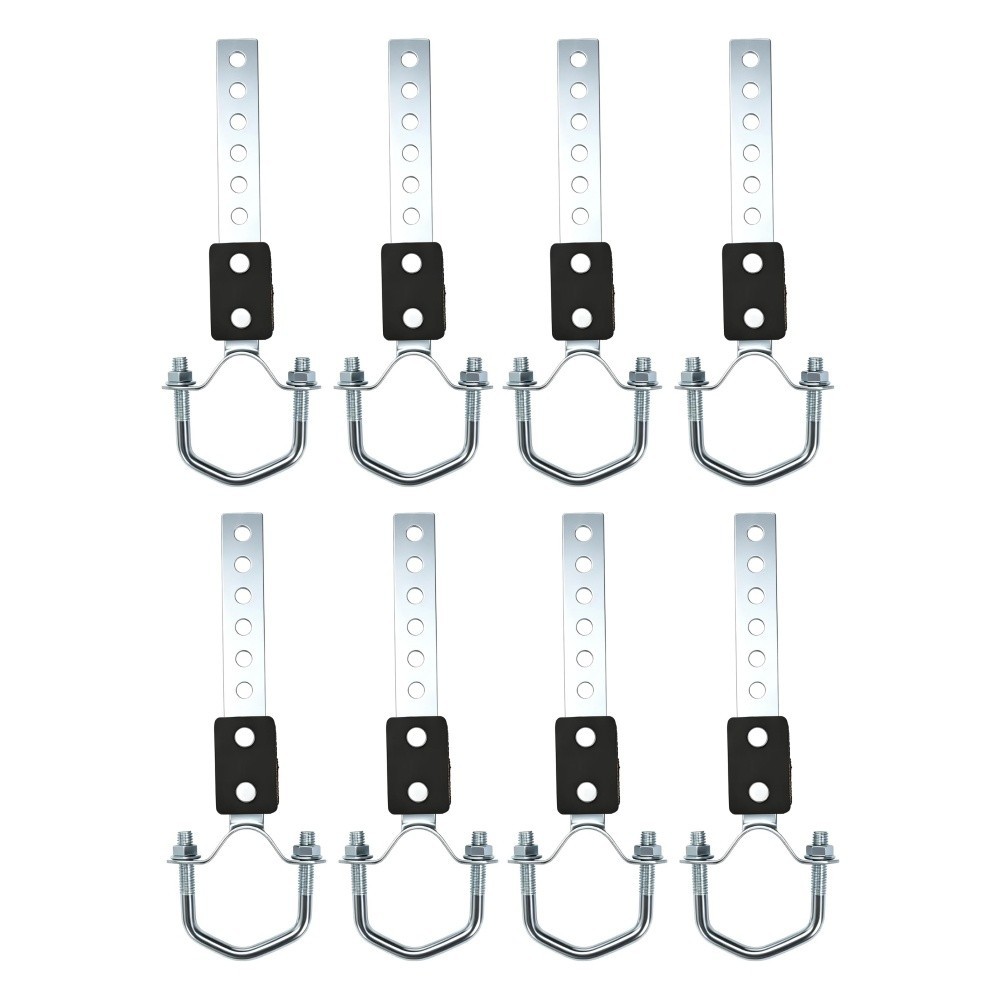 8Pcs Universal Exhaust Hanger,Adjustable Muffler Hanger, Silver