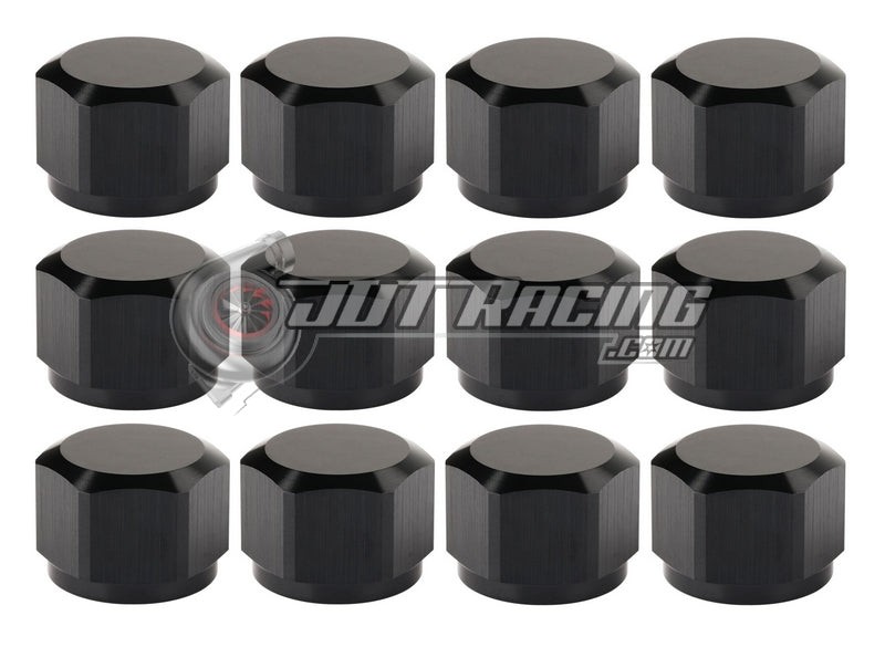 AN10 10AN Flare Cap w/ Internal O-Ring ORB Black Aluminum High Quality (Qty 12)