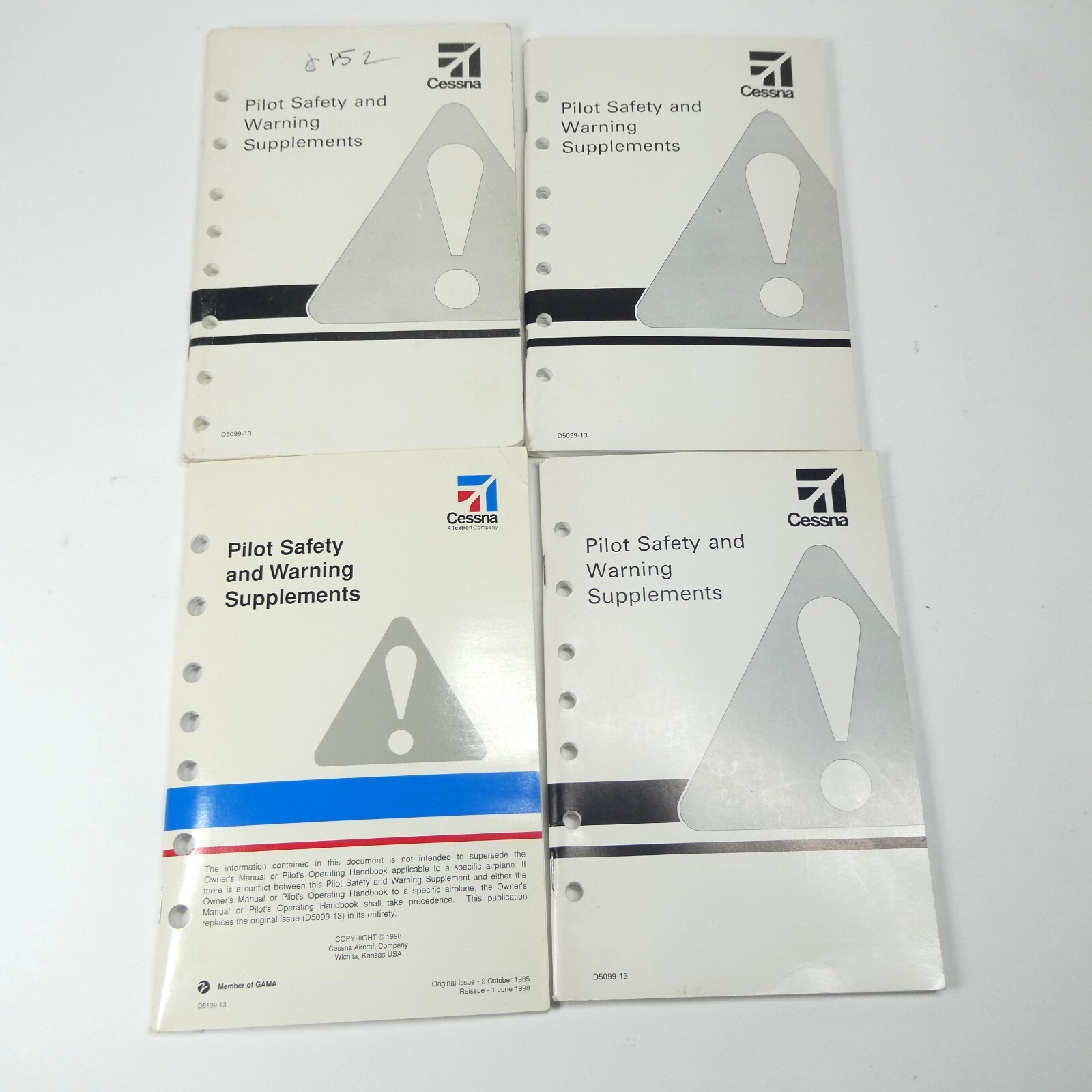 Lot of 4 Cessna Pilot Safety and Warning Supplements 1985-1998 Vintage