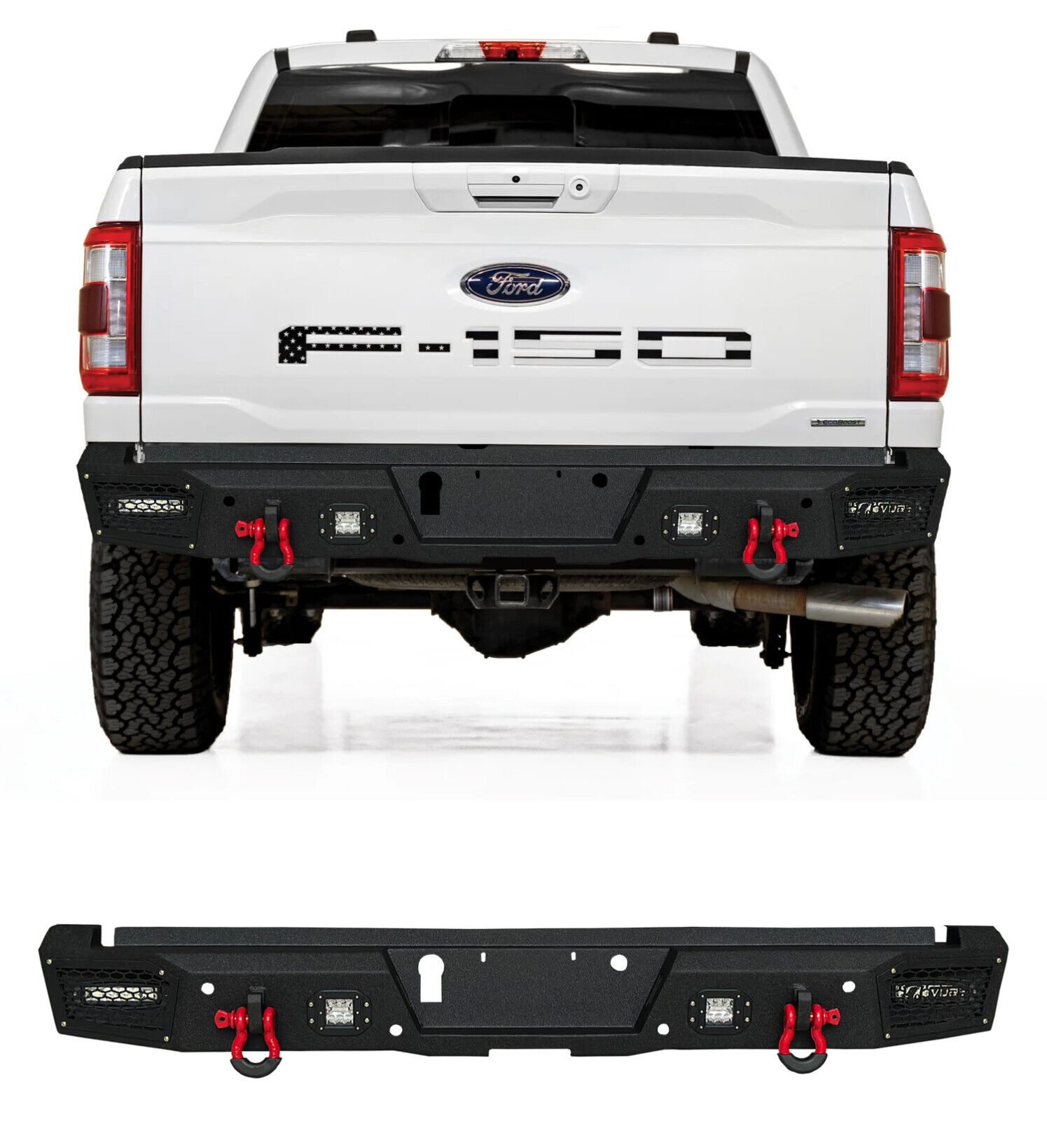 Vijay Fits for 2021-2023 Ford F150 Rear Bumper with LED lights
