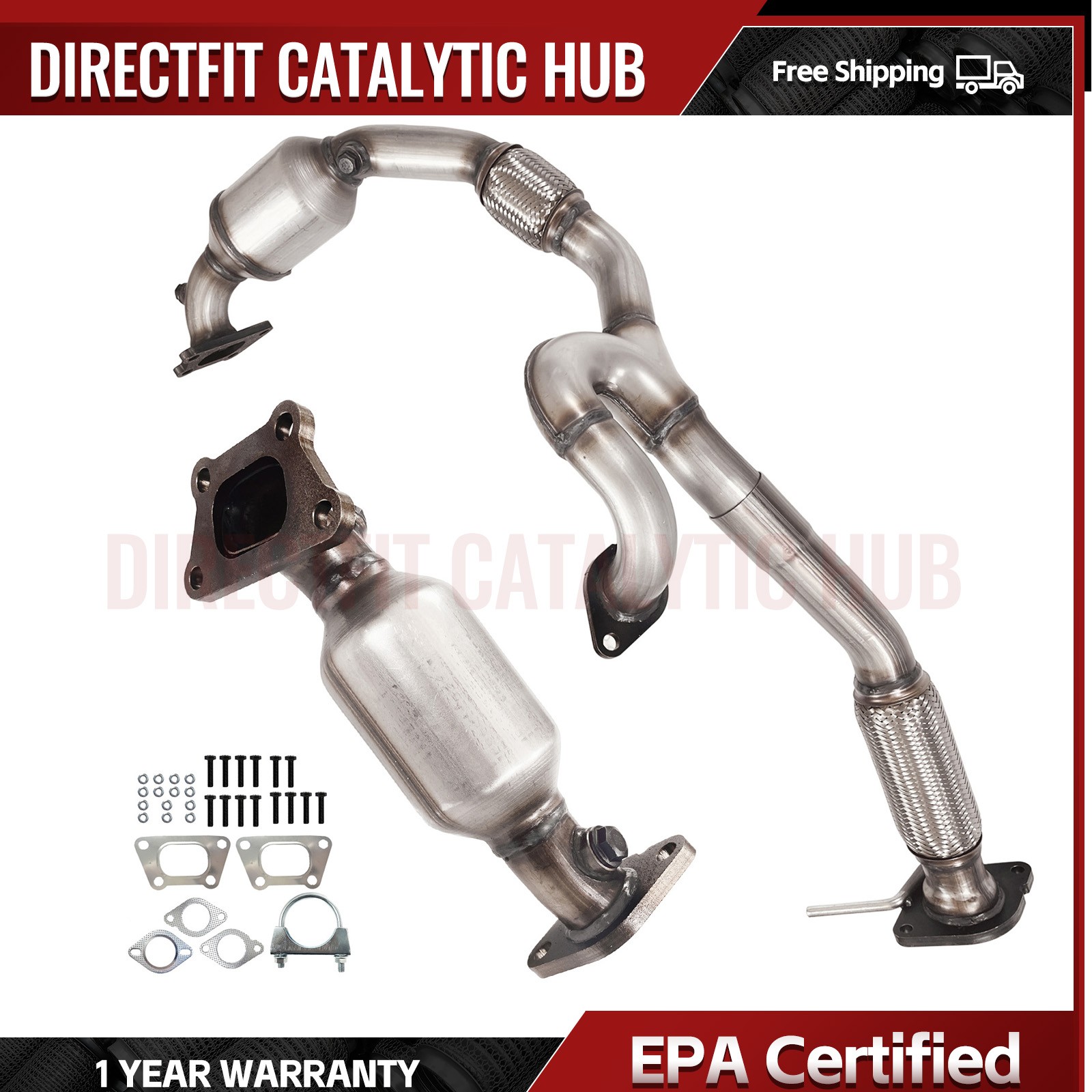 2x Catalytic Converter & Flex Pipe For 2010-2011 Cadillac SRX 3.0L V6 EPA