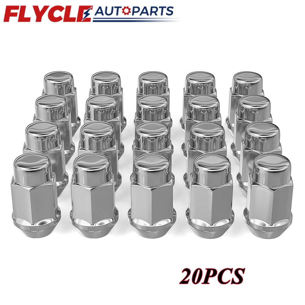 20 pcs Wheel Lug Nuts Chrome Bulge Acorn 12x1.5 Closed End 1.4