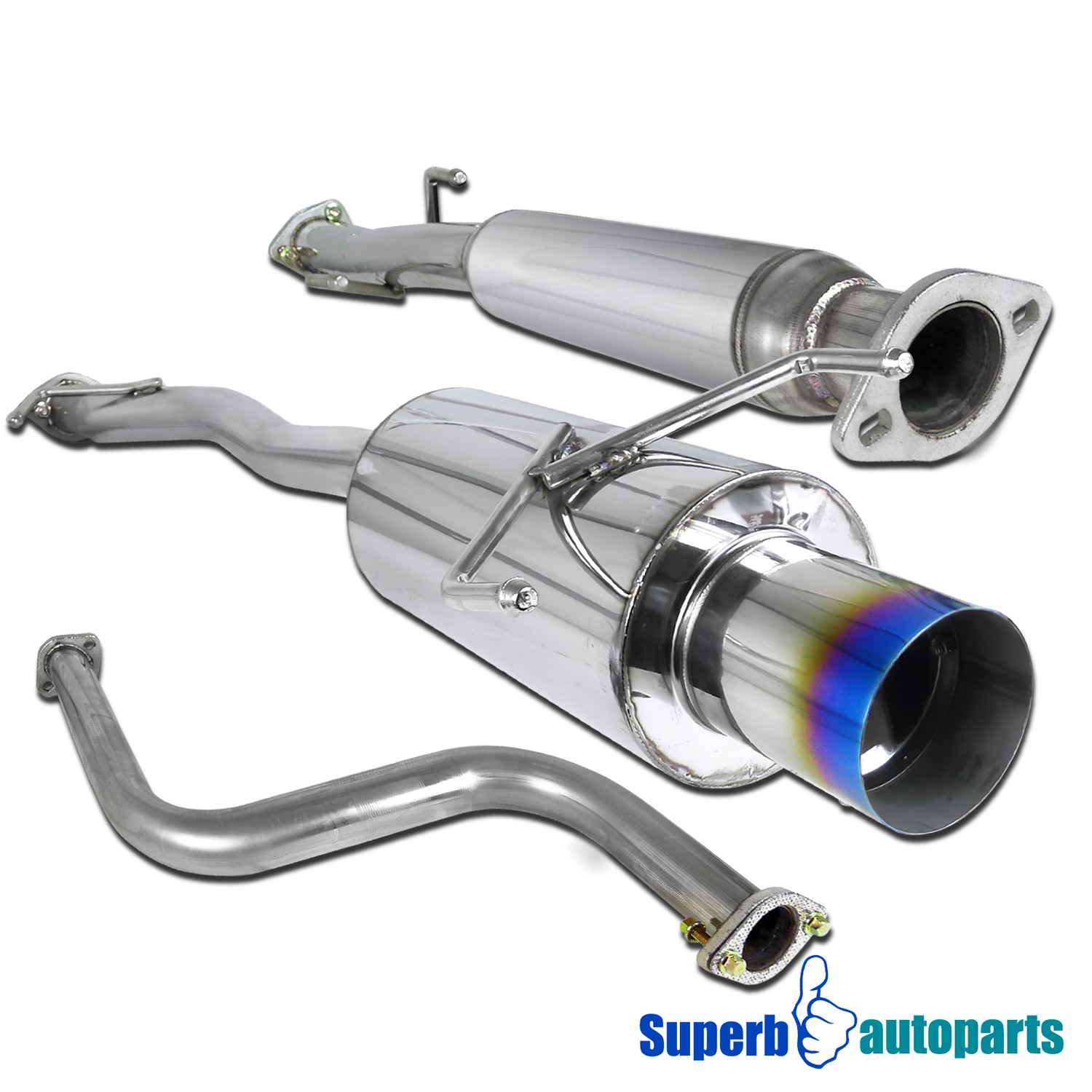 Fits 1990-1993 Honda Accord Exhaust Catback System Burnt Rainbow Tip