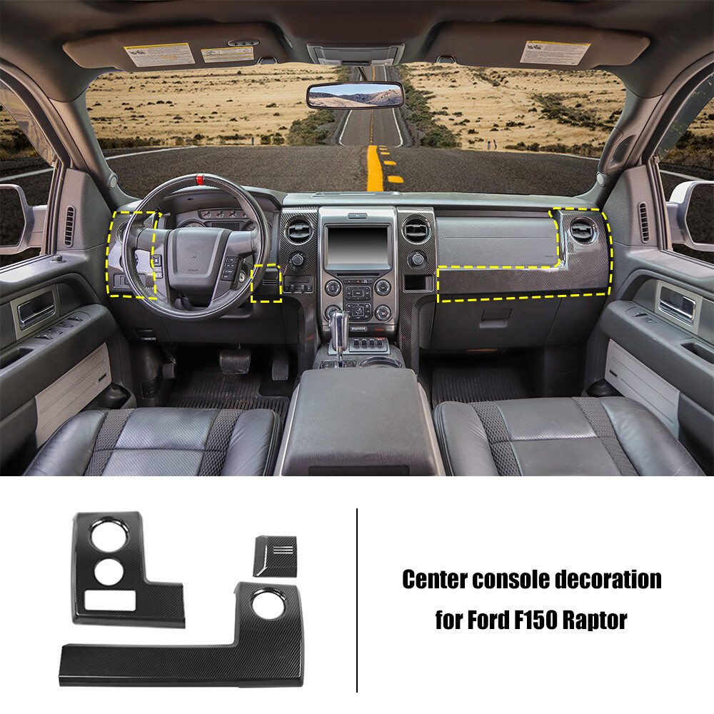 3x Left & Right Console Dashboard Panel Trim Cover for Ford Raptor F150 2009-14