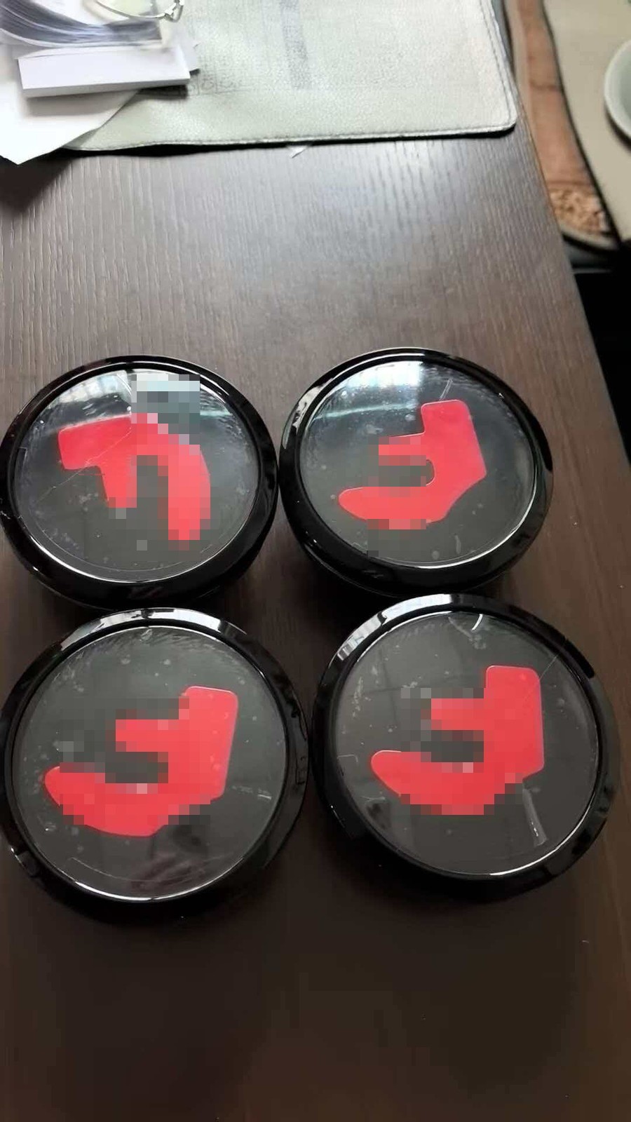 4Pcs Red Chrome Spinner Caps Fits Forgiato 2.75in Floating Wheel Center Emblem