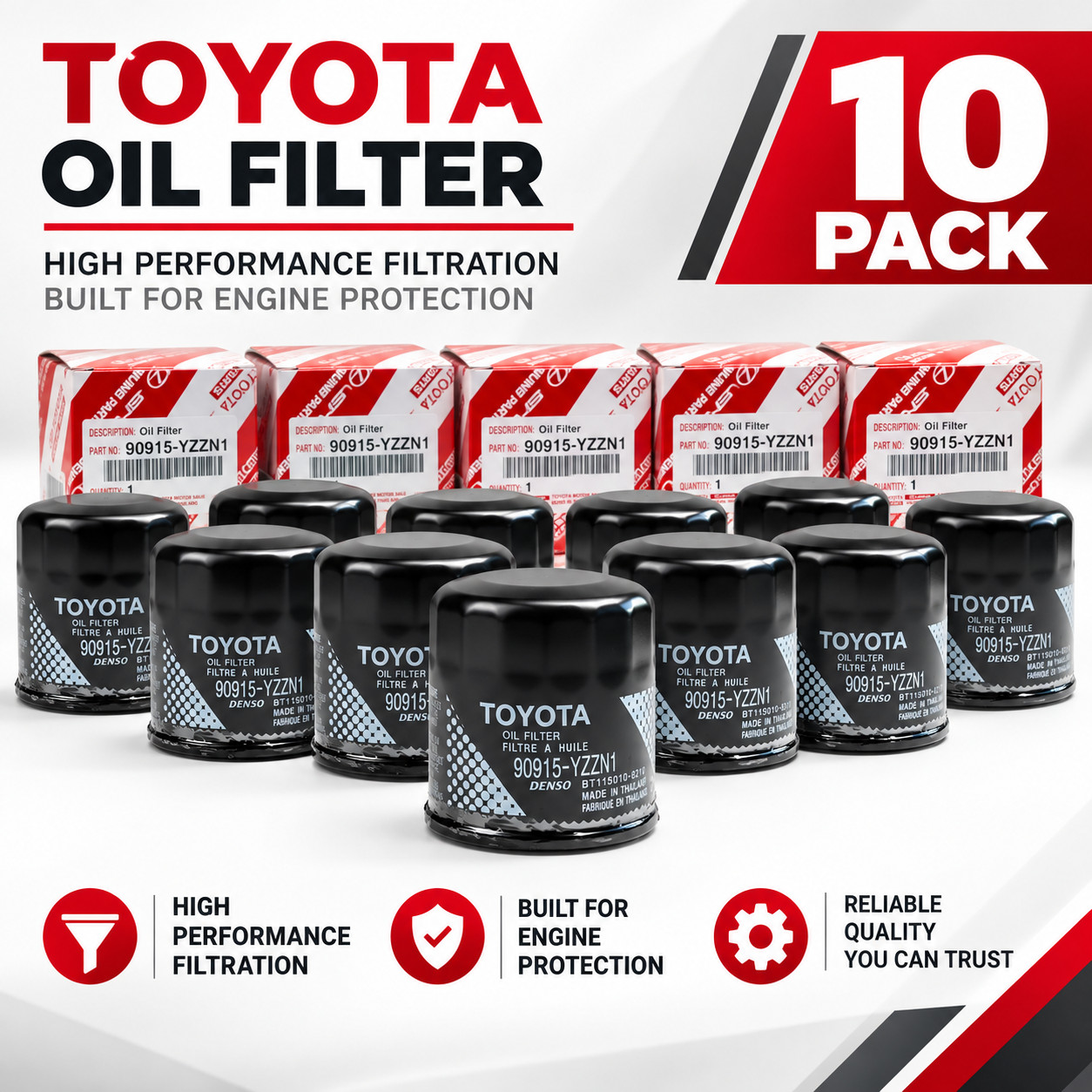 Genuine Oil Filter TOYOTA 90915-YZZN1 90915-YZZF2  OEM 10 PC FAST 
