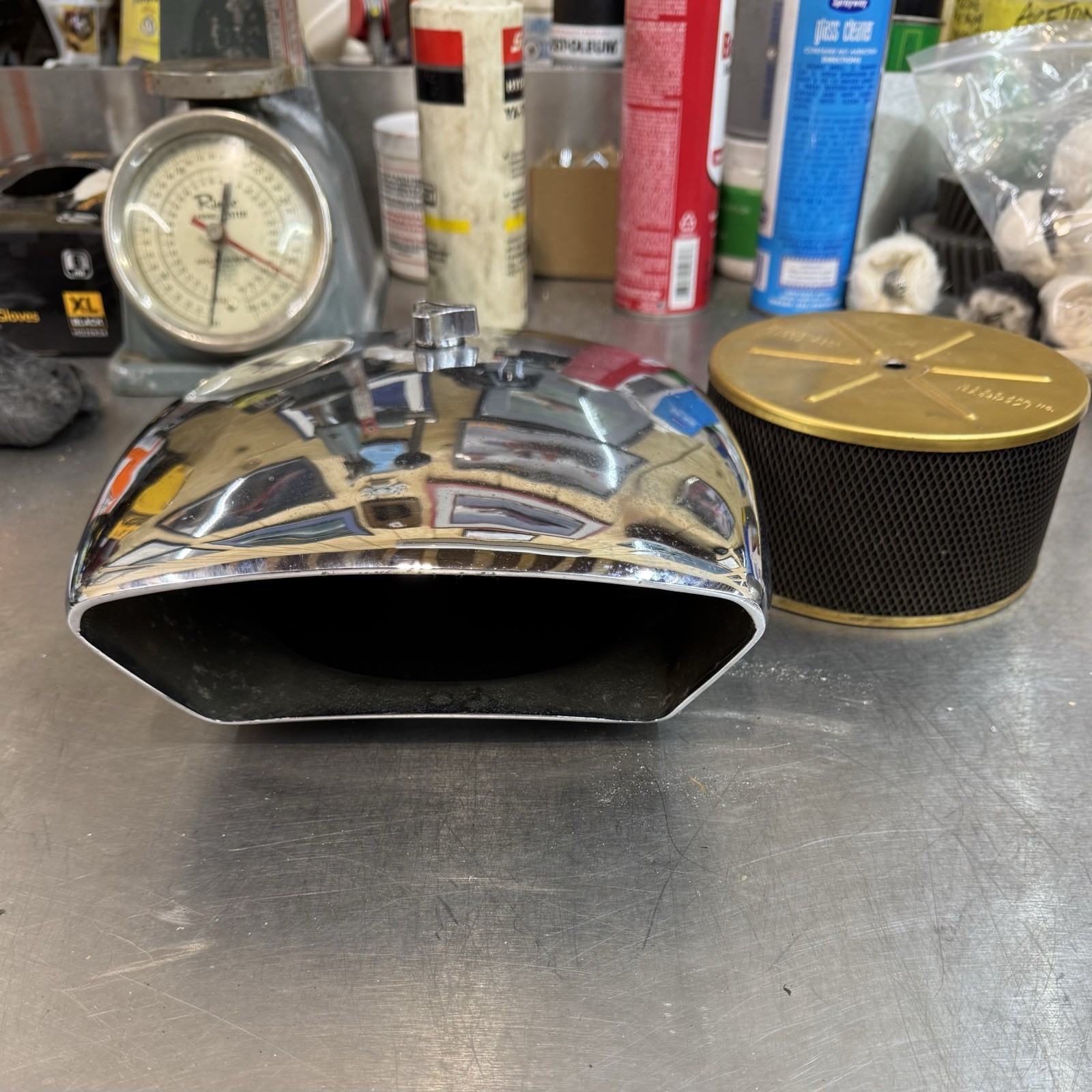 Vintage Nicson 243-17 Polished Aluminum Marine Scoop W/ Flame Arrestor Vintage Nicson 243-17 Polished Aluminum Marine Scoop W/ Flame Arrestor