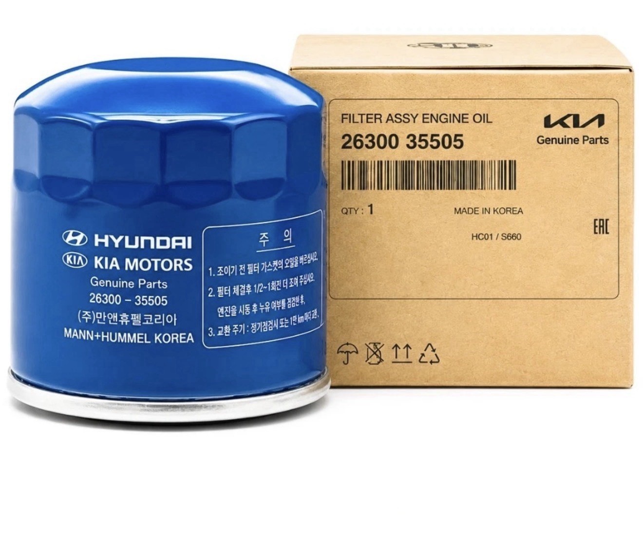 OEM Kia & Hyundai Genuine Engine Oil Filters 2630035505 26300-35505 26300 35505