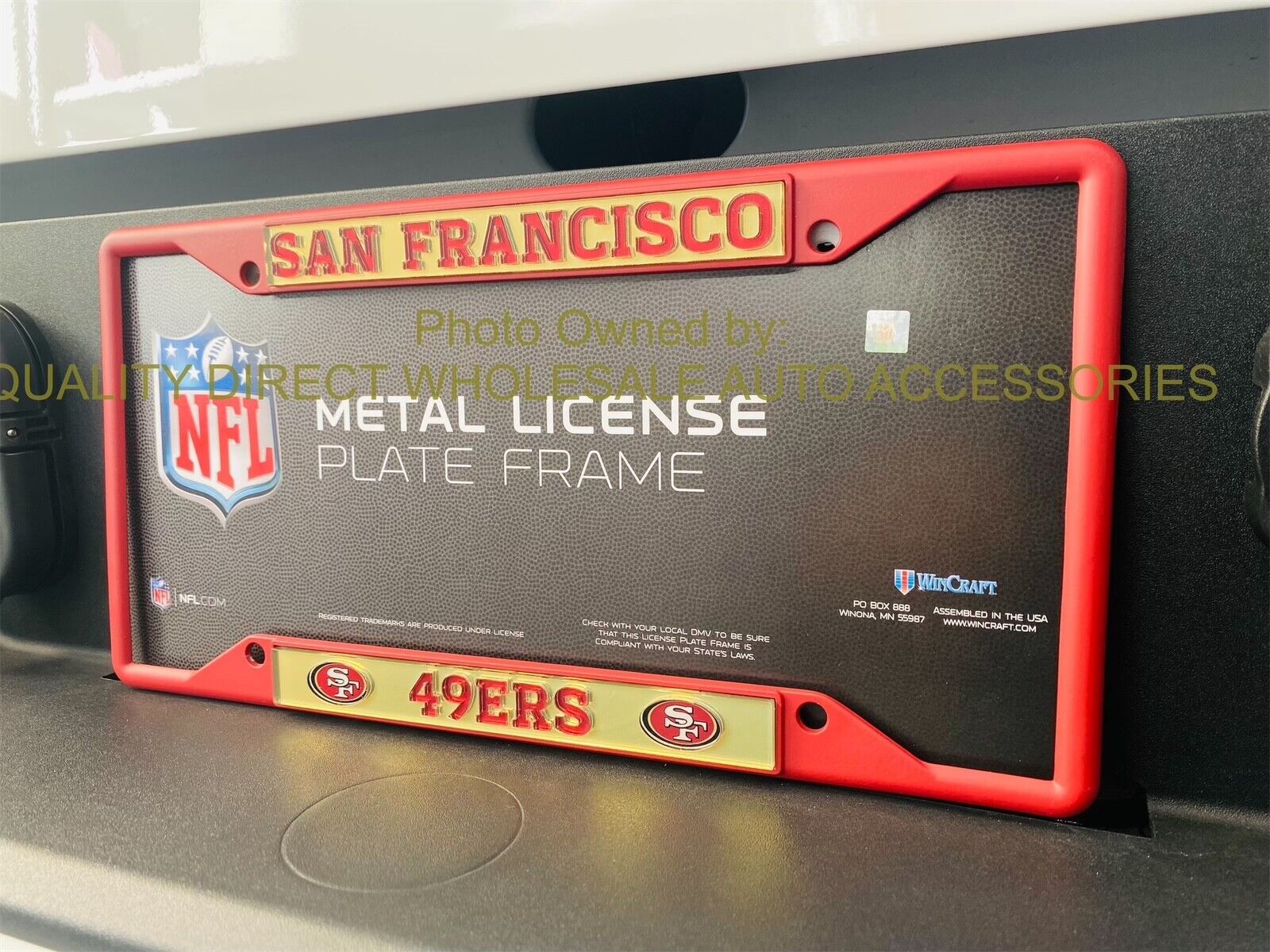 San Francisco 49ers RED Laser License Plate Frame ✅ Licensed NFL Product Gift