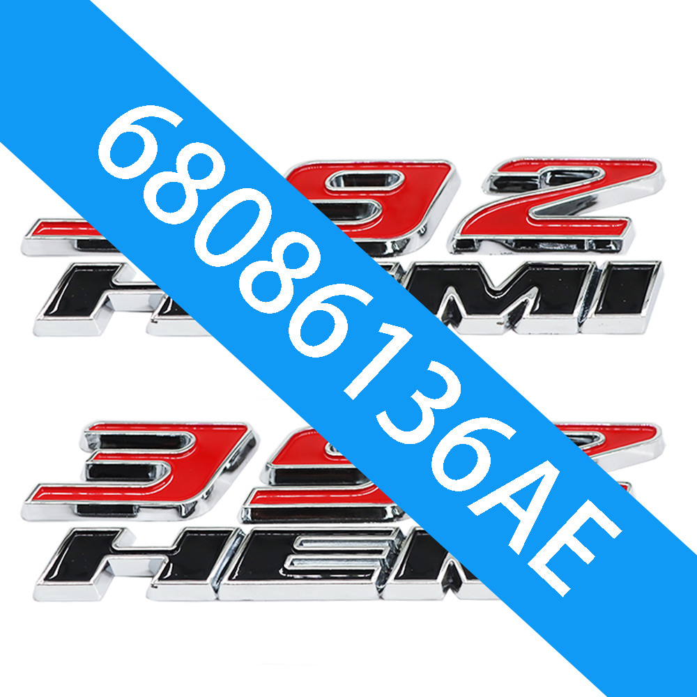 2PCS Set 392 Left Right Badges Side Fender Emblems 3D Raised Decals Black Red