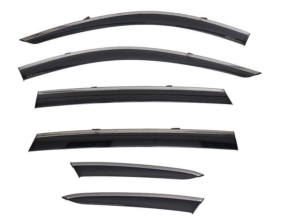 Wellvisors For 2022-2026 2023 2024 22 23 Acura MDX 6 PCS Window Visor Black Trim