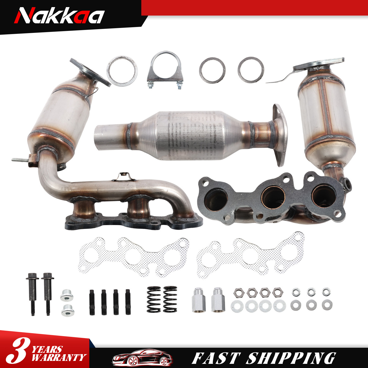 3x Rear Catalytic Converter For 2004-2006 Toyota Sienna 3.3L Bank 1 & 2