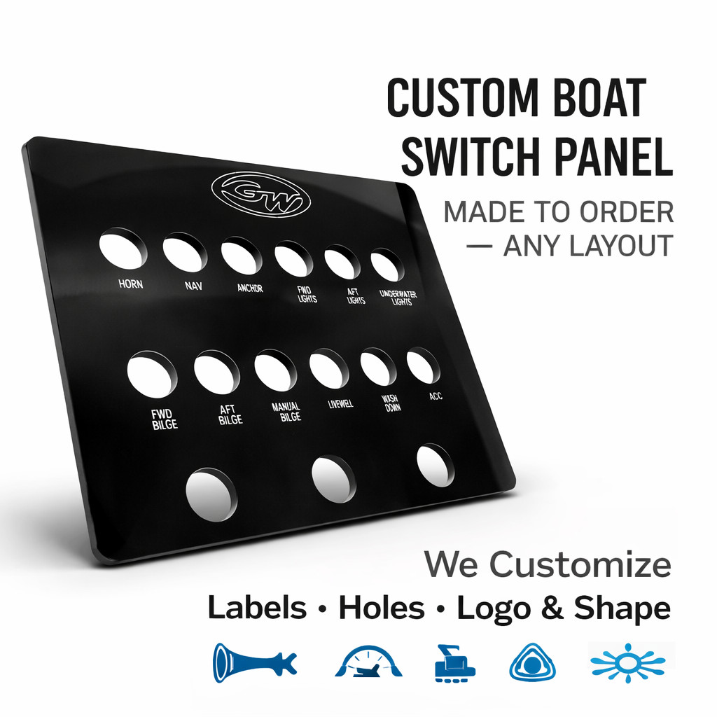 Custom Marine Switch Panel | Laser Engraved Acrylic | Made to Order