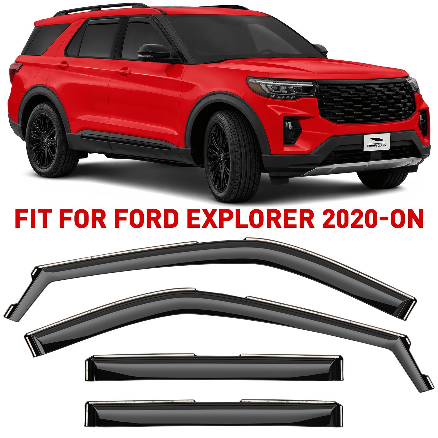Rain Guards Vent Visors Shade for 2020-2026 Ford Explorer SHATTERPROOF