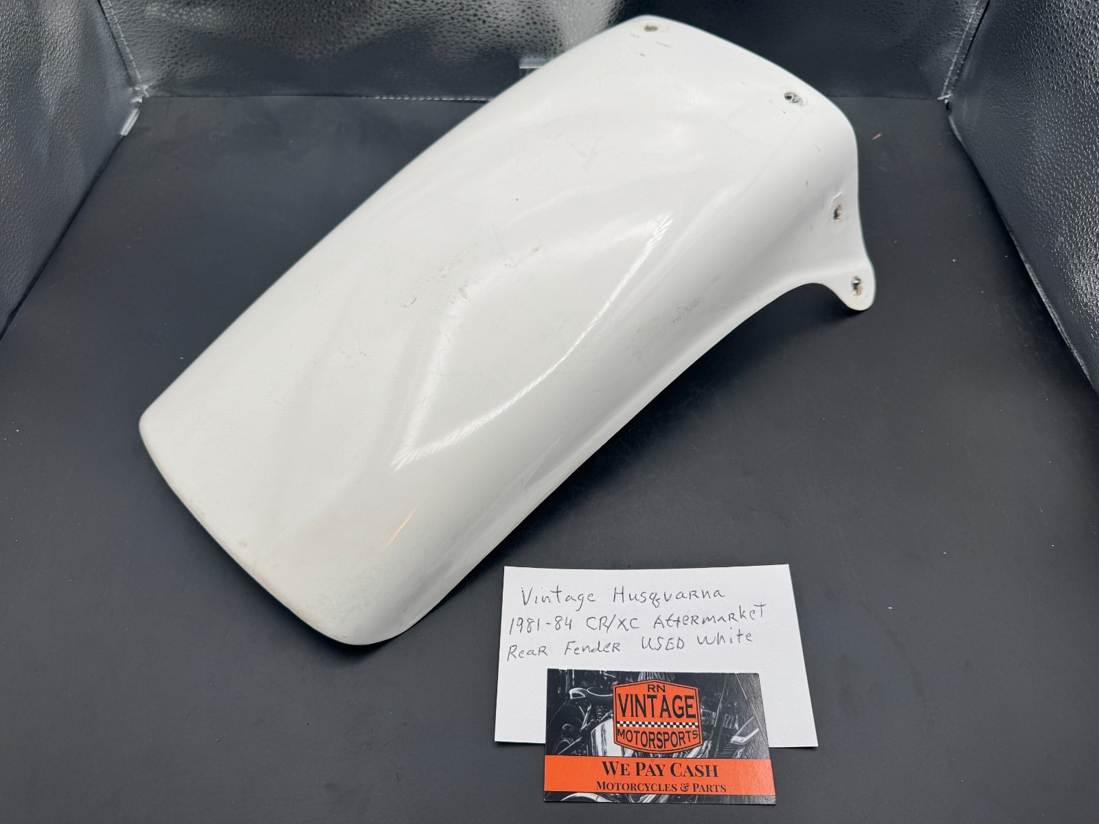 Vintage Husqvarna 1981-84 CR/XC Aftermarket Rear Fender White Used