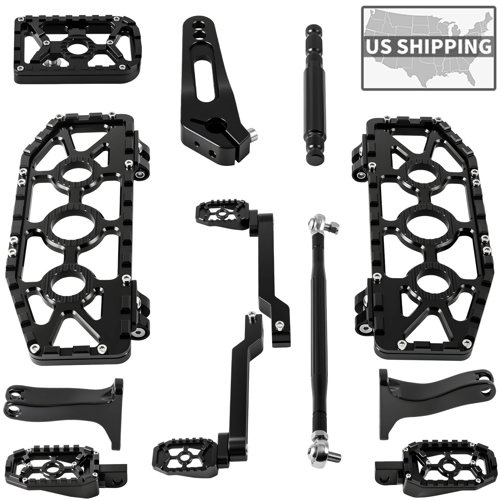 Aluminum Floorboards Footboards Kit For Harley Touring Street Road King Glide US